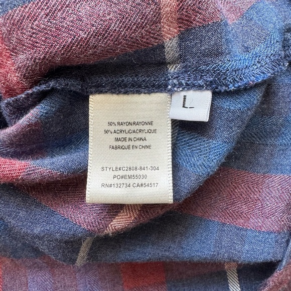 Anthropologie Cloth & Stone Aurora Plaid Button Down Shirt Size Large - Picture 8 of 10